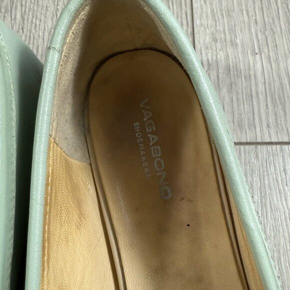 Vagabond Mint Green Leather Women's Loafers - Picture 9 of 11